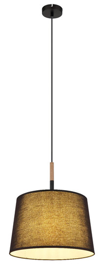 Globo Pendelleuchte Kikki E27 Schwarz matt Metall Textil Ø38cm