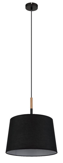Globo Pendelleuchte Kikki E27 Schwarz matt Metall Textil Ø38cm