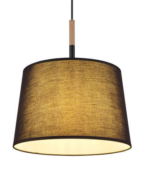 Globo Pendelleuchte Kikki E27 Schwarz matt Metall Textil Ø38cm