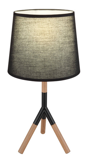 Globo Kikki E27 Tischleuchte 40W Schwarz Matt, Metall Ø25cm 21629T