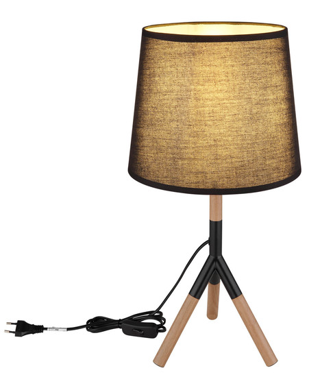 Globo Kikki E27 Tischleuchte 40W Schwarz Matt, Metall Ø25cm 21629T