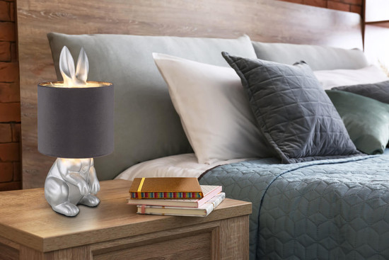 Globo Rabbit E27 Tischleuchte 25W Silberfarben Matt Ø18cm 21633S