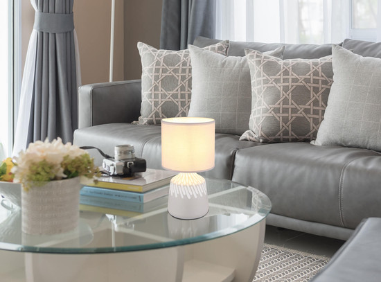 Globo Rela E14 Tischleuchte 40W Aschfarben, Keramik Ø17,5cm 21733AS