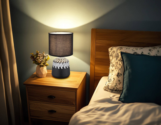 Globo Rela E14 Tischleuchte 40W Schwarz, Keramik Ø17,5cm 21733S