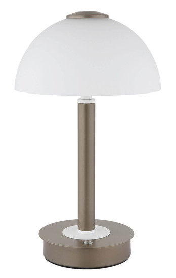 Globo LED Tischleuchte Uldin 7W dimmbar warmweiss Kaffeefarben matt Metall Glas Ø18cm
