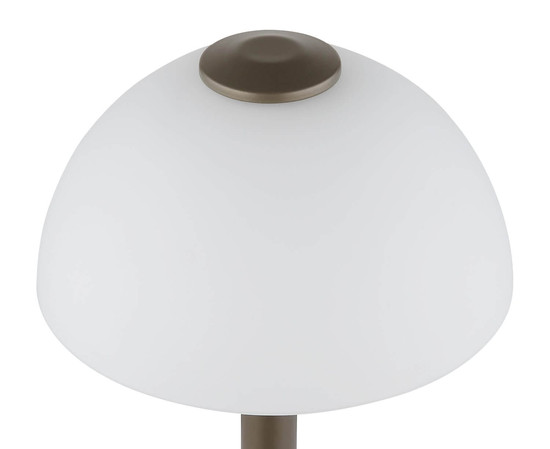 Globo LED Tischleuchte Uldin 7W dimmbar warmweiss Kaffeefarben matt Metall Glas Ø18cm