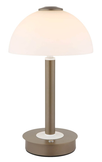 Globo LED Tischleuchte Uldin 7W dimmbar warmweiss Kaffeefarben matt Metall Glas Ø18cm