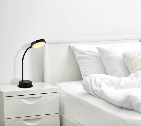 Globo Pegasi LED Tischleuchte 0,90W Warmweiß Schwarz Matt, Metall Ø11cm 24103TA