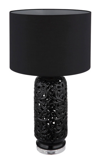Globo Sebastian E27 Tischleuchte 40W Schwarz Matt, Keramik Ø40cm 24144B
