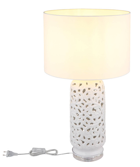 Globo Sebastian E27 Tischleuchte 40W Weiß Matt, Keramik Ø40cm 24144W