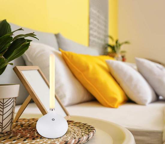 Globo Turner LED Tischleuchte 0,85W CCT IP44 Weiß Matt 24,3cm 28067W