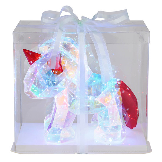 Globo Brondar LED Tischleuchte 3W Klar Kristall Effekt 26cm 28088