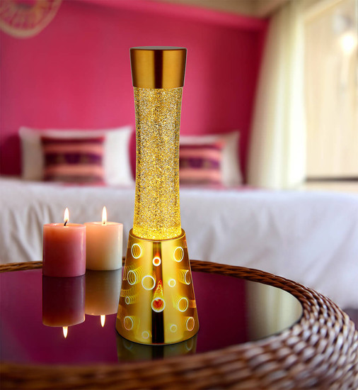 Globo Sparkle LED Tischleuchte 25W Warmweiß Goldfarben 3D Effekt, Glas Ø7,8cm 2863G