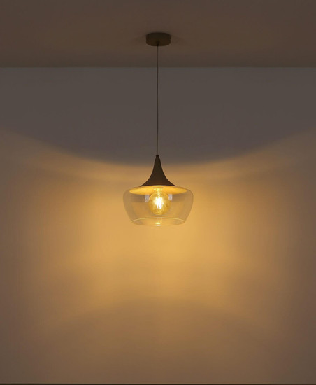 Globo Pendelleuchte Arola E27 Sandfarben matt Metall Glas Ø30cm