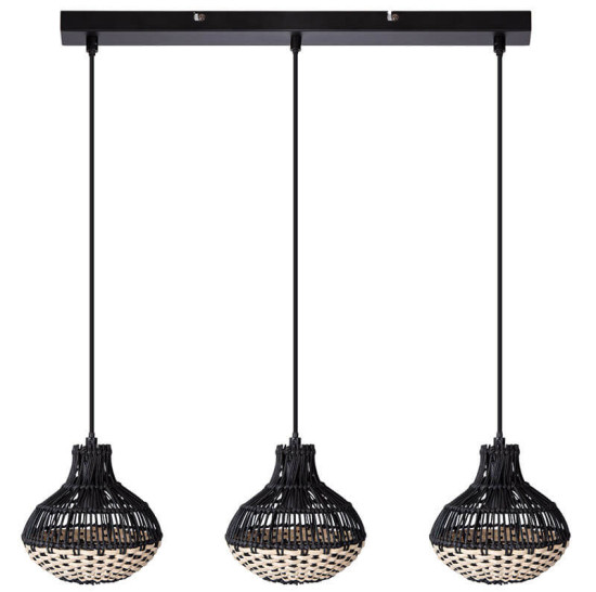 Globo Milena E14 Hängeleuchte 3-fach 28W Schwarz, Metall 150cm 30810308