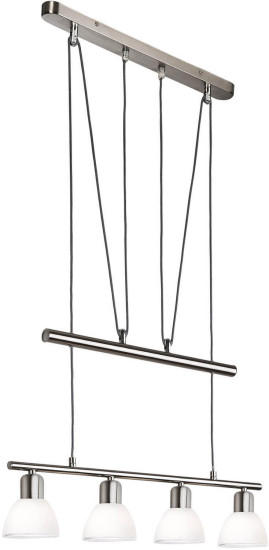 Globo Mattes E14 Hängeleuchte 4-fach 4W Warmweiß Nickel Matt, Metall 150cm 30880401