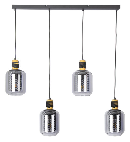 Globo Ando E27 Hängeleuchte 4-fach 40W Schwarz, Metall Ø15cm 30990408