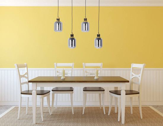 Globo Ando E27 Hängeleuchte 4-fach 40W Schwarz, Metall Ø15cm 30990408