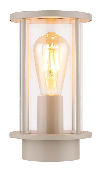 Globo Außenwandleuchte Gracey E27 IP54 Sandfarben matt Edelstahl Glas 25x14cm