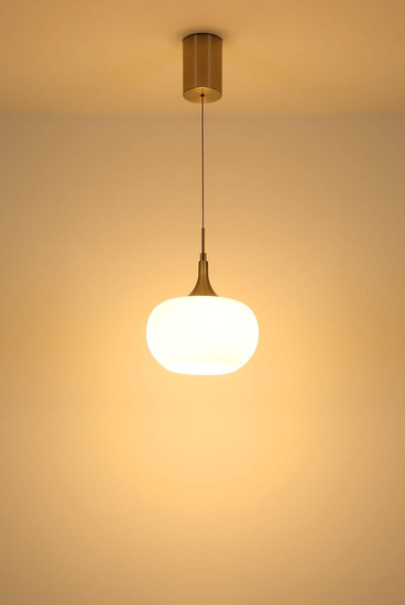 Globo LED Pendelleuchte Lui 12W warmweiss Nickel matt Metall Glas Ø24cm