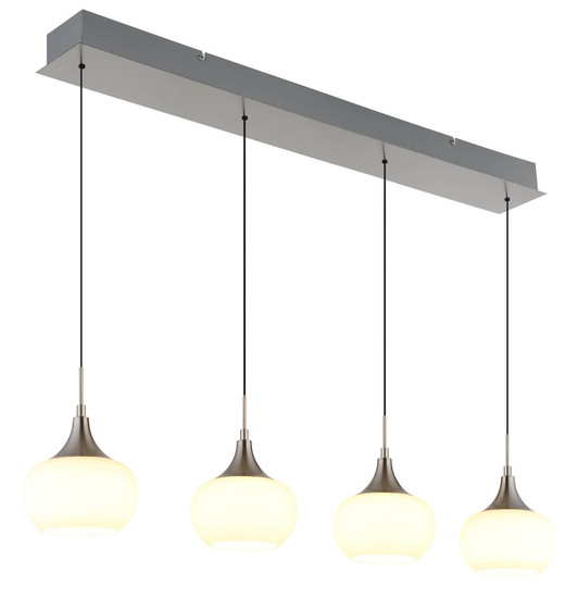 Globo LED Pendelleuchte Lui 32W warmweiss Nickel matt Metall Glas 150x90cm