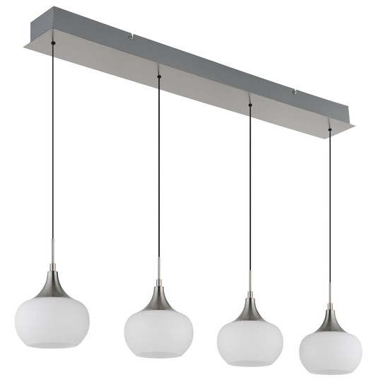 Globo LED Pendelleuchte Lui 32W warmweiss Nickel matt Metall Glas 150x90cm