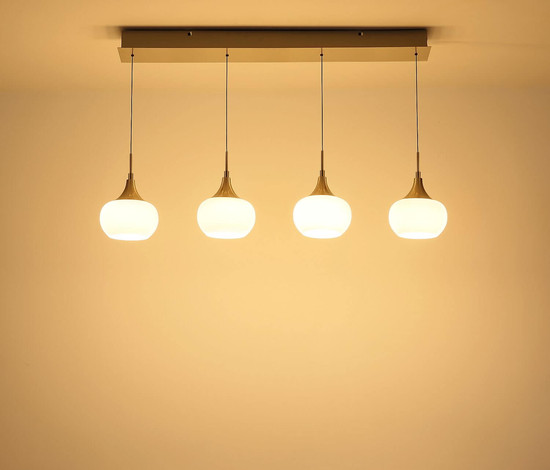 Globo LED Pendelleuchte Lui 32W warmweiss Nickel matt Metall Glas 150x90cm