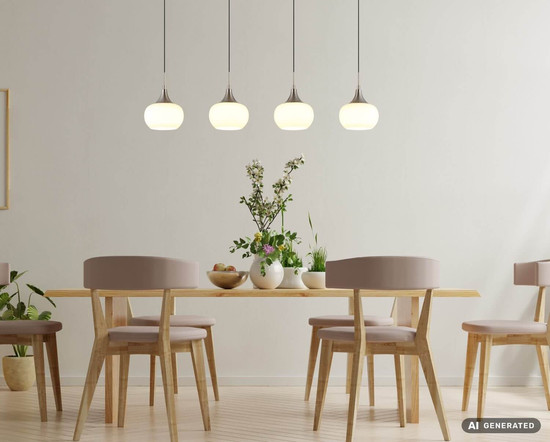Globo LED Pendelleuchte Lui 32W warmweiss Nickel matt Metall Glas 150x90cm