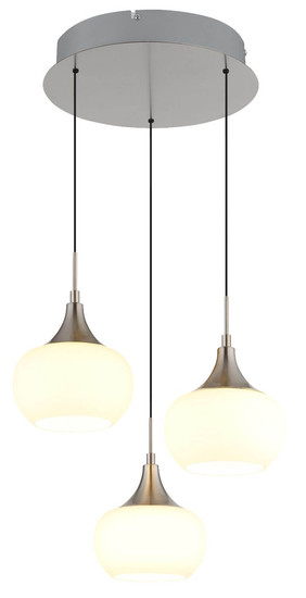 Globo LED Pendelleuchte Lui 24W warmweiss Nickel matt Metall Glas Ø37cm