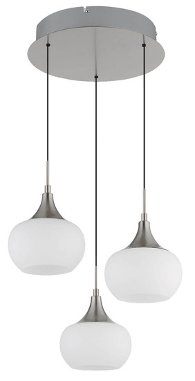 Globo LED Pendelleuchte Lui 24W warmweiss Nickel matt Metall Glas Ø37cm