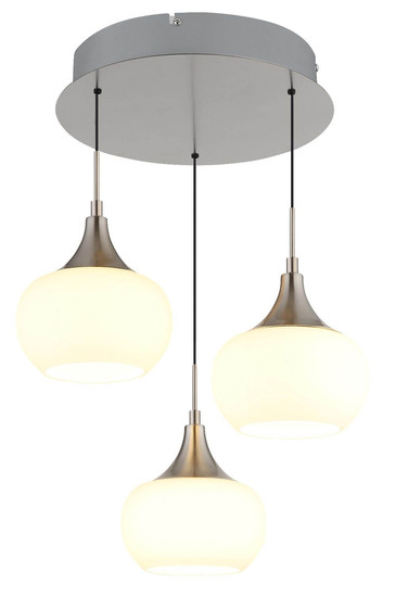 Globo LED Pendelleuchte Lui 24W warmweiss Nickel matt Metall Glas Ø37cm