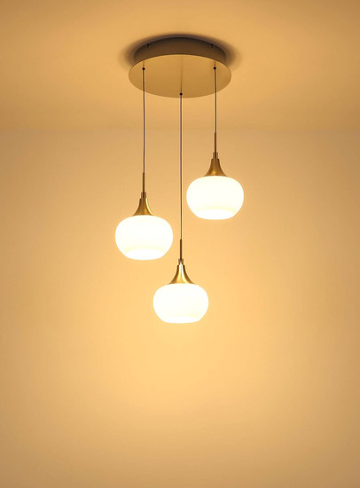 Globo LED Pendelleuchte Lui 24W warmweiss Nickel matt Metall Glas Ø37cm