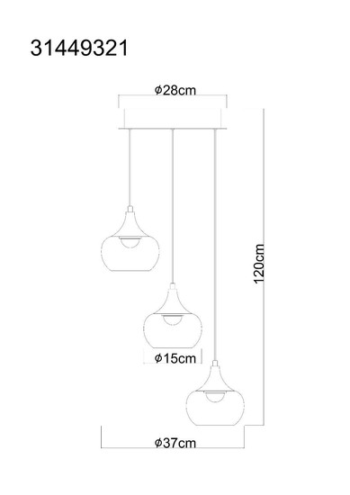 Globo LED Pendelleuchte Lui 24W warmweiss Nickel matt Metall Glas Ø37cm