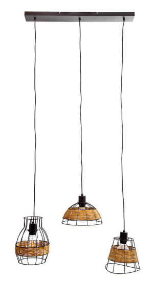 Globo Tunis E27 Hängeleuchte 4-fach 40W Schwarz, Metall 150cm 31460308