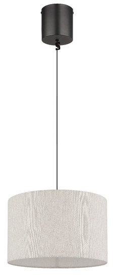 Globo LED Pendelleuchte Thea 8W warmweiss Schwarz-chrom matt cremefarben Metall Leinen Ø35cm
