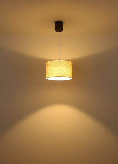 Globo LED Pendelleuchte Thea 8W warmweiss Schwarz-chrom matt cremefarben Metall Leinen Ø35cm