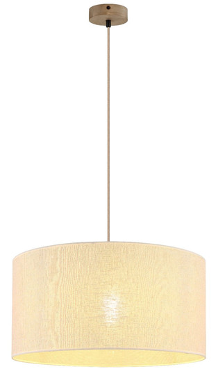 Globo Pendelleuchte Jule E27 Braun beige Holz Leinen Ø50cm