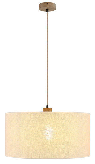 Globo Pendelleuchte Jule E27 Braun beige Holz Leinen Ø50cm