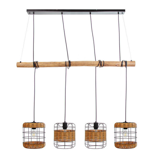 Globo Jaro E27 Hängeleuchte 4-fach 40W Schwarz, Metall 150cm 31640408