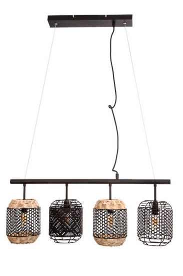 Globo David E14 Hängeleuchte 4-fach 40W Schwarz, Metall Ø15cm 31690408