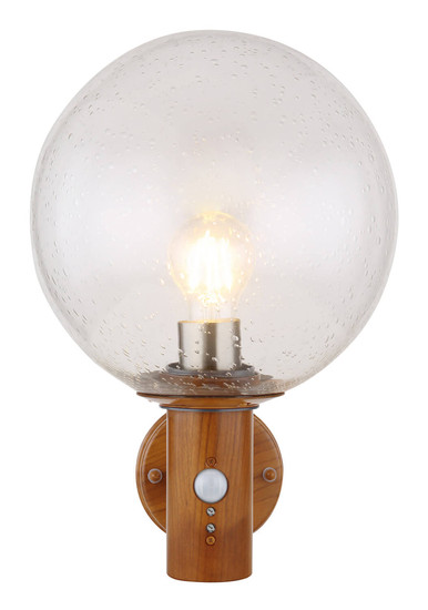 Globo Ossy E27 Außenleuchte 15W IP44 Holzoptik, Aluminium Druckguss Bewegungssensor Ø25cm 31860WS