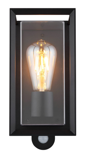 Globo Logana E27 Außenleuchte 60W IP44 Schwarz Matt, Aluminium Bewegungssensor 28cm 31982SS