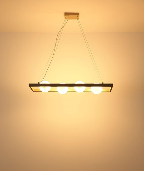 Globo Pendelleuchte Nanda 4-flammig G9 Sandfarben matt opal Metall Glaskugeln 150x84cm