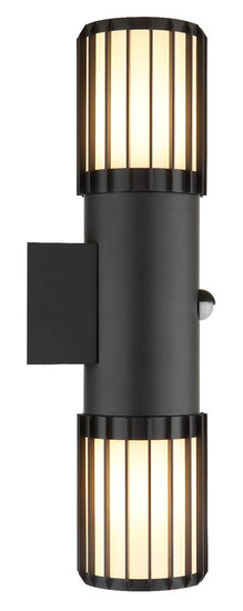 Globo Außenwandleuchte Mervin 2-flammig E27 Bewegungsmelder IP54 Anthrazit matt Aluminium 38x9cm