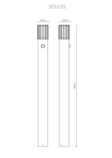 Globo Sockelleuchte Mervin E27 Bewegungsmelder IP54 Anthrazit matt Aluminium 100cm