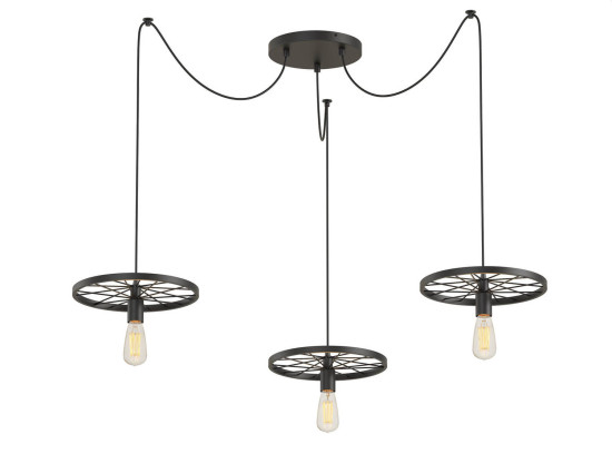 Globo Jan Hängeleuchte 3-fach 40W Schwarz, Metall Ø30cm 33100308