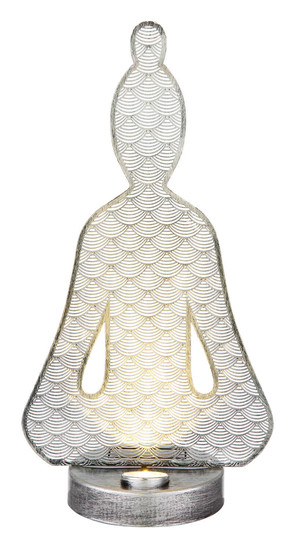 Globo Solarleuchte Metall Silberfarben, 1Xled LED Solarleuchte 0,06W IP44 Silberfarben Antik, Metall 36cm 33568