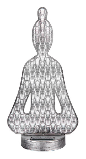 Globo Solarleuchte Metall Silberfarben, 1Xled LED Solarleuchte 0,06W IP44 Silberfarben Antik, Metall 36cm 33568