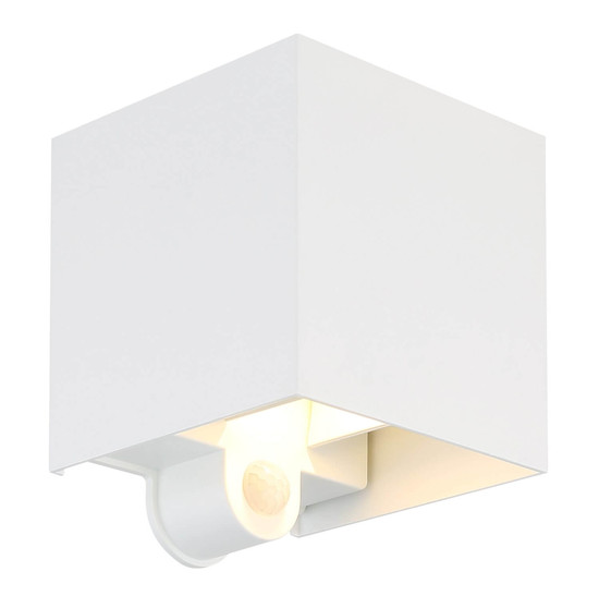 Globo LED Außenleuchte Veronika 2-flammig 2x 3W Bewegungsmelder IP54 warmweiss Weiß Aluminium Druckguss 12,5x10cm