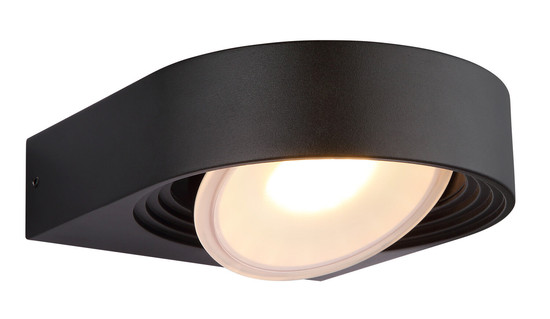 Globo Oko LED Außenleuchte 6,30W Warmweiß IP44 Schwarz Matt, Aluminium Druckguss 6,6cm 34322W